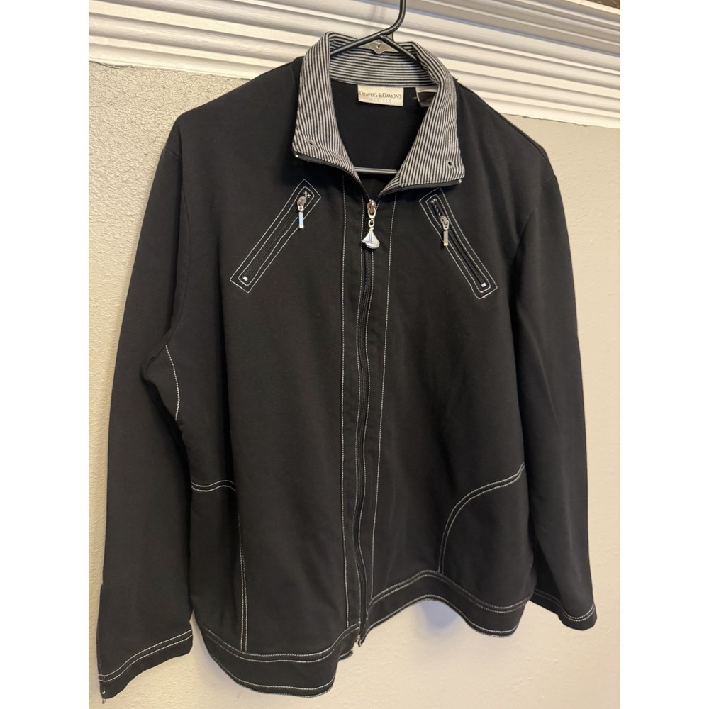 Drapers and Damons Women's Petite Large Zip-Up Jacket Casual Leisure  Zipper